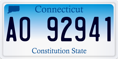 CT license plate AO92941