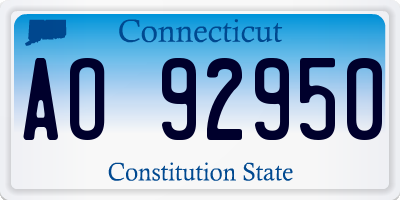 CT license plate AO92950