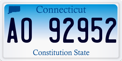 CT license plate AO92952