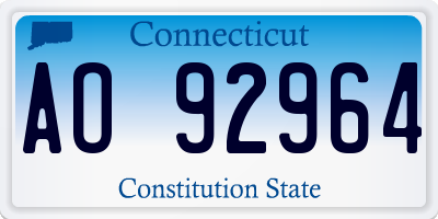 CT license plate AO92964