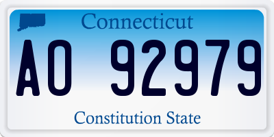 CT license plate AO92979