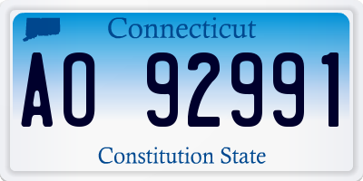 CT license plate AO92991