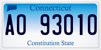 CT license plate AO93010