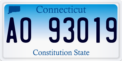 CT license plate AO93019