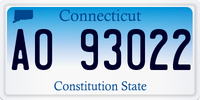 CT license plate AO93022