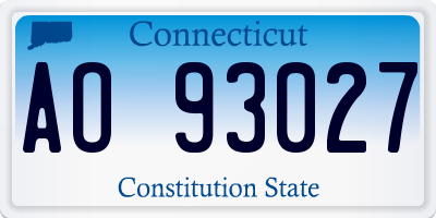 CT license plate AO93027
