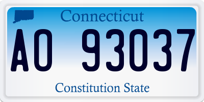 CT license plate AO93037