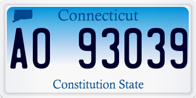 CT license plate AO93039