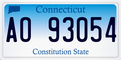 CT license plate AO93054