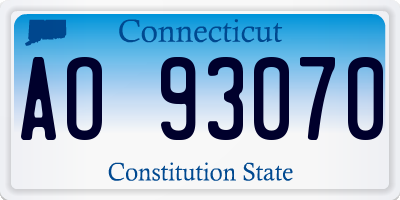 CT license plate AO93070