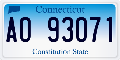 CT license plate AO93071