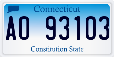 CT license plate AO93103