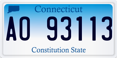 CT license plate AO93113
