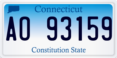 CT license plate AO93159