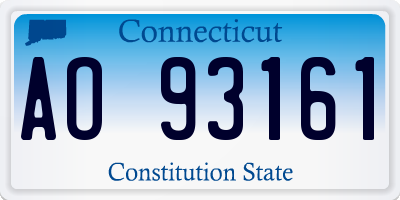 CT license plate AO93161