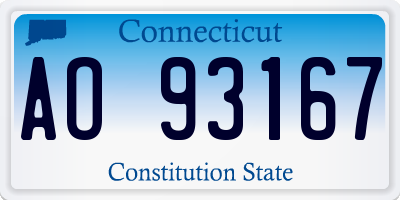 CT license plate AO93167