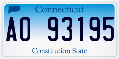 CT license plate AO93195