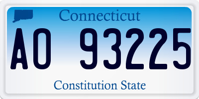 CT license plate AO93225