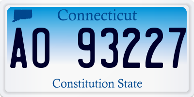 CT license plate AO93227