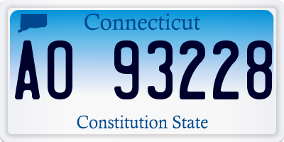 CT license plate AO93228
