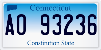 CT license plate AO93236