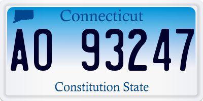 CT license plate AO93247