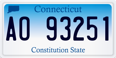 CT license plate AO93251