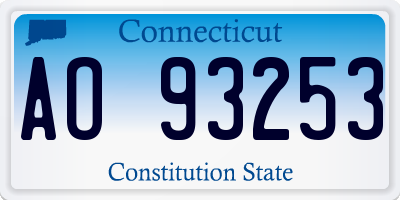 CT license plate AO93253
