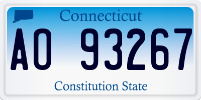 CT license plate AO93267
