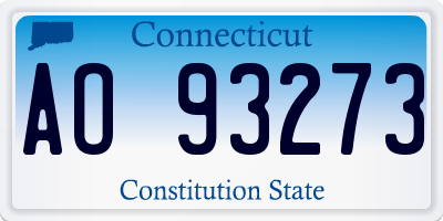 CT license plate AO93273
