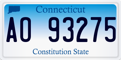 CT license plate AO93275