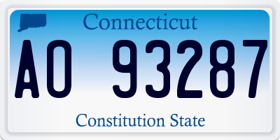 CT license plate AO93287