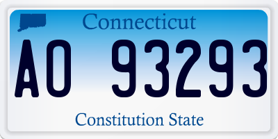 CT license plate AO93293