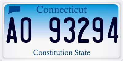 CT license plate AO93294