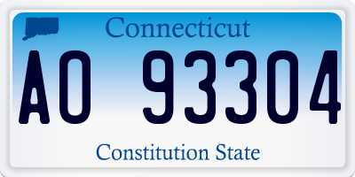 CT license plate AO93304