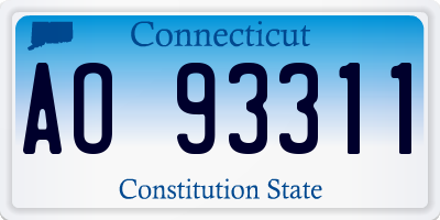 CT license plate AO93311