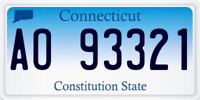 CT license plate AO93321