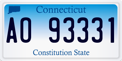 CT license plate AO93331