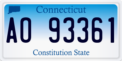 CT license plate AO93361