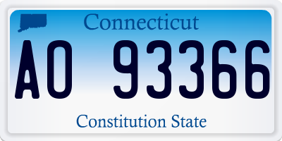 CT license plate AO93366