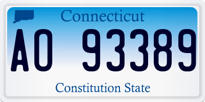 CT license plate AO93389