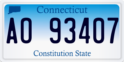 CT license plate AO93407