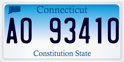 CT license plate AO93410