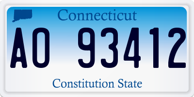 CT license plate AO93412