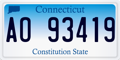CT license plate AO93419