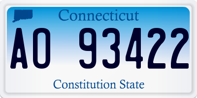 CT license plate AO93422