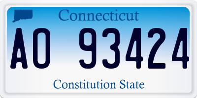 CT license plate AO93424