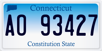 CT license plate AO93427