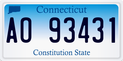CT license plate AO93431