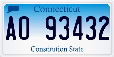 CT license plate AO93432